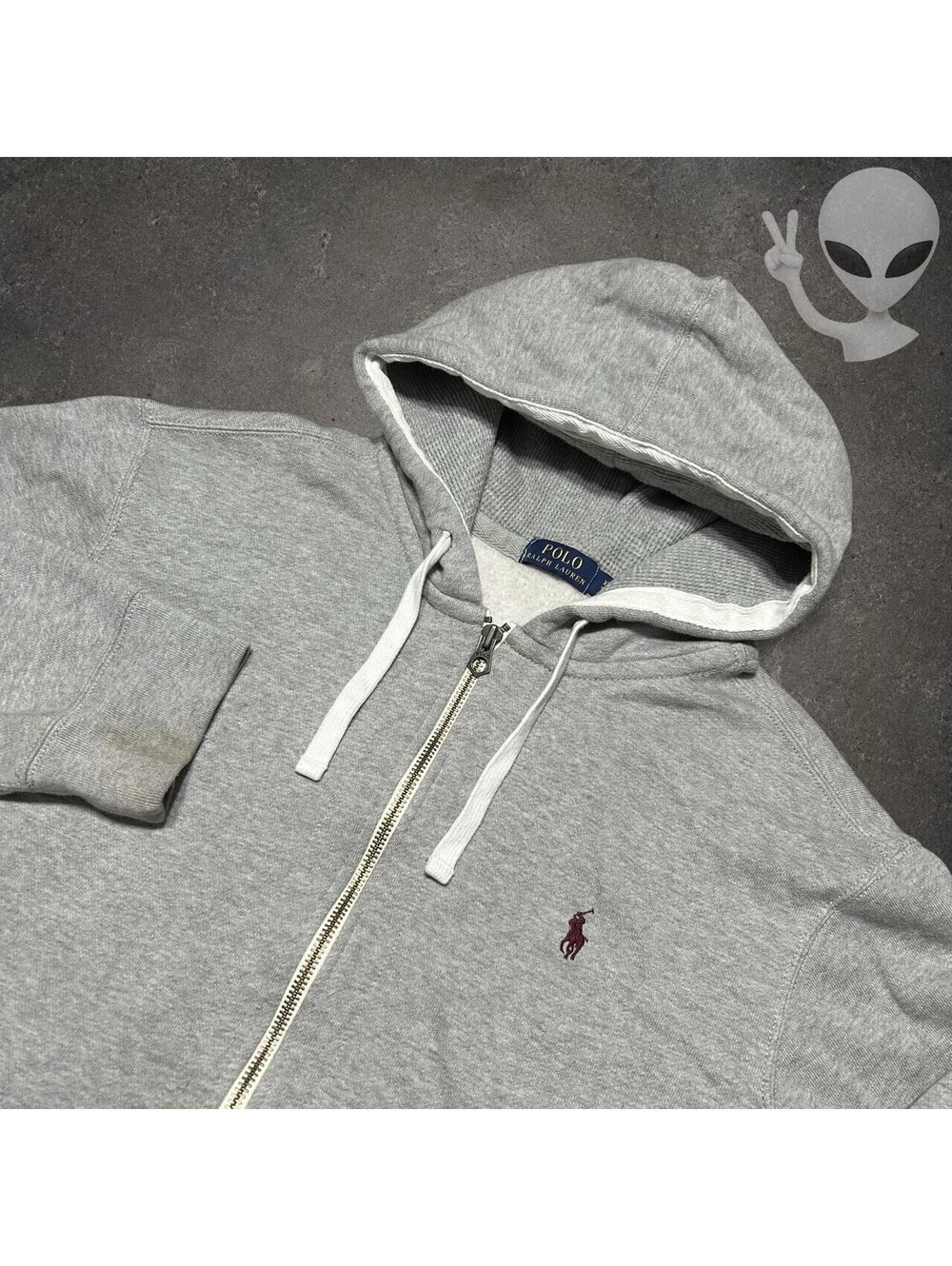 Polo Ralph Lauren Full-Zip Hoodie Mens XXL Gray Fleece Pony Logo Preppy Jacket - Picture 3 of 7